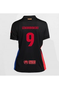 Barcelona Robert Lewandowski #9 Jalkapallovaatteet Naisten Vieraspaita 2024-25 Lyhythihainen